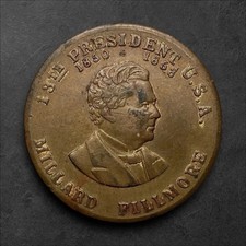 1850-1853 Millard Fillmore - 🇺🇸 13th President Old Token - Free Shipping!