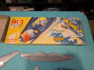 1955 Vintage Aurora SBC-3 Helldiver 117-98 VERY RARE OPENED AND UNBUILT. 