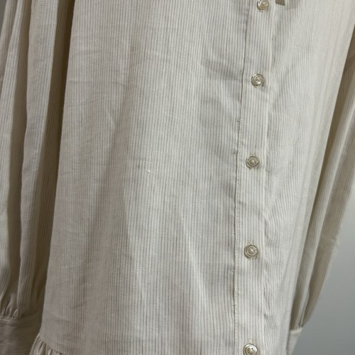 NWT Alex Marie Benson Linen Banded Button Long Slv Striped Dress Size 6 - Picture 6 of 13