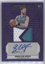 2023-24 Panini Obsidian Electric Etch Purple Flood 3/49 Vasilije Micic Auto 3d3