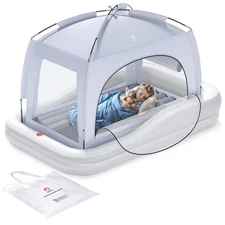Inflatable Toddler Travel Bed with Tent, Baby Crib Tent, Portable Kids Air Ma