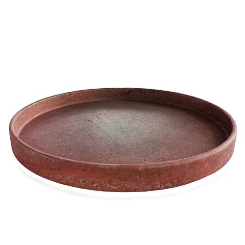 Piatto Centrotavola Decorativo in Travertino Rosso Red Travertine Plate D.30cm - Photo 1 sur 8