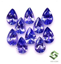 6x4 mm Natural Tanzanite Pear Cut Lot 10 Pcs 4.16 CTS Calibrated Loose Gemstones