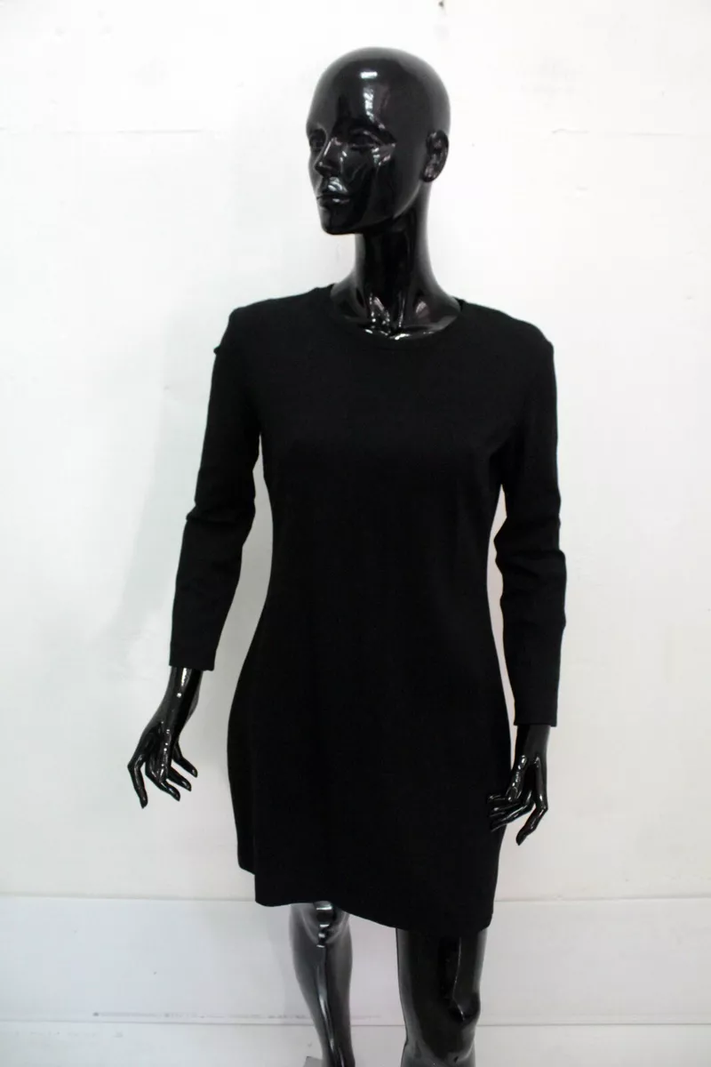 Versace Vestito Donna Taglia 46 Abito Logo Dress Woman Tubino Nero
