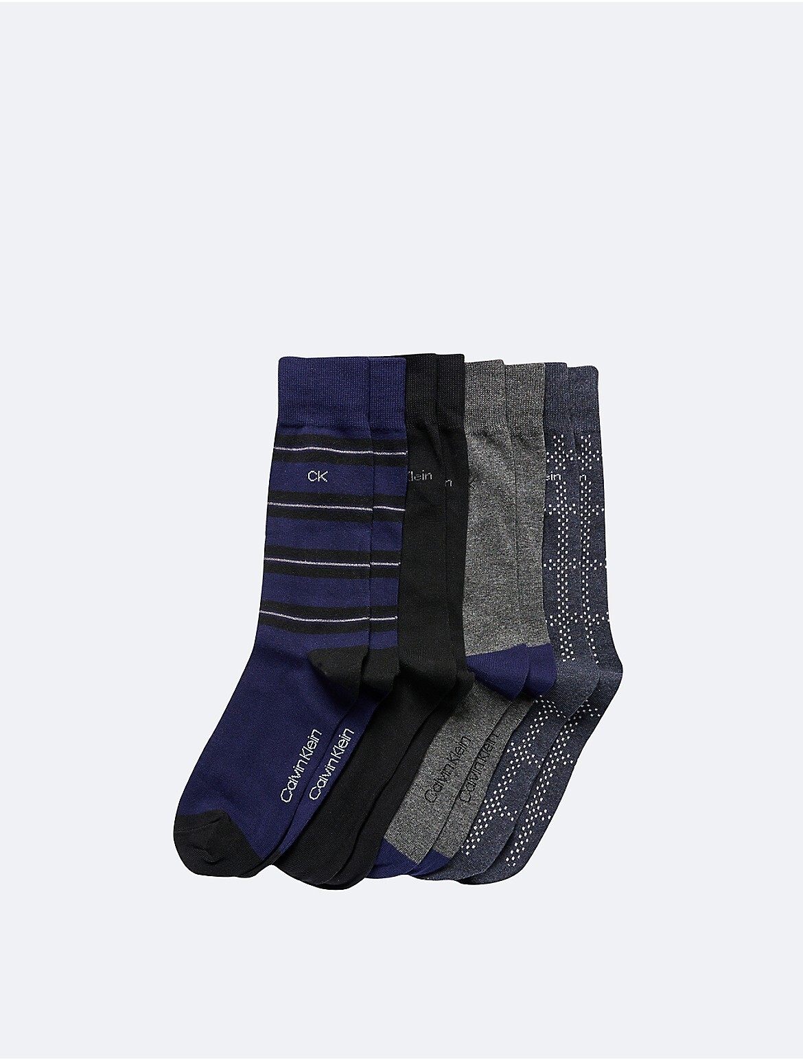 Calvin Klein 4 пары круглых носков Мужские Один размер Многоцветная отделка в рубчик полный носок 4390₽