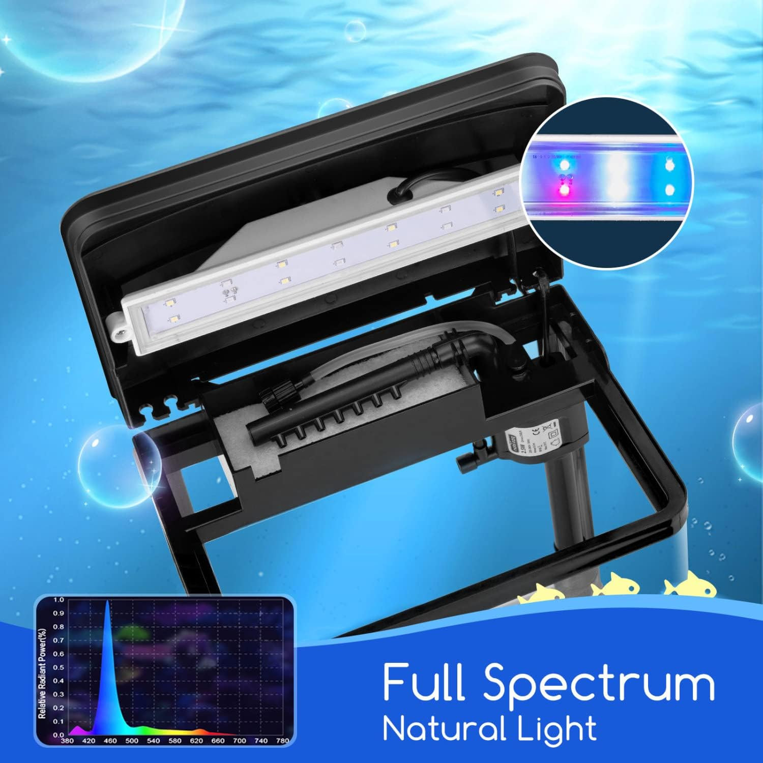 Nobleza - Nano Acquario in vetro per pesci acqua tropicali con illuminazione a L foto 2