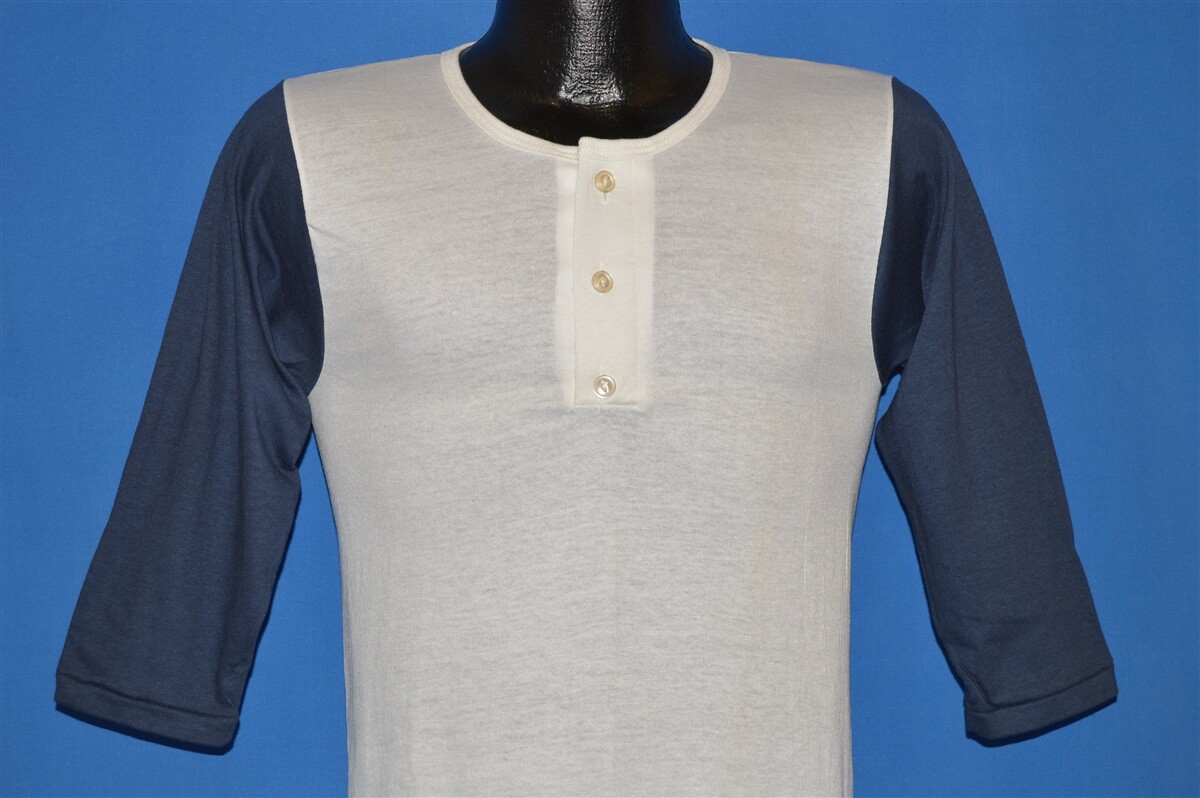 70's RUSSEL(L)42-44 FADET-shirt vintage 70s RUSSELL ATHLETIC DEADSTOCK BLANK WHITE NAVY