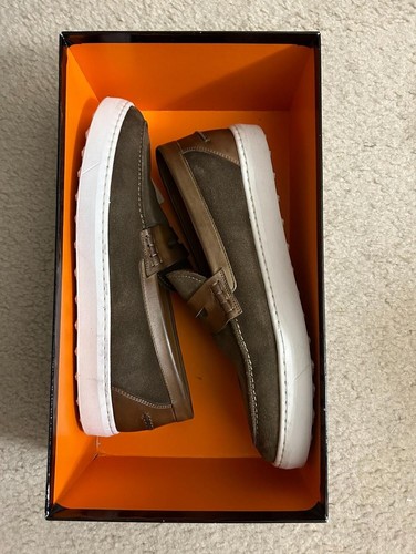 STUNNING MAGNANNI Men's Taupe Torba Suede Loafers Shoes Size 9 $400 - Picture 2 of 8