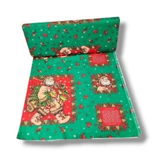 Woodland Santa Fabric Cheryl Ann Johnson Vintage 1991 8 Yards Of Fabric.