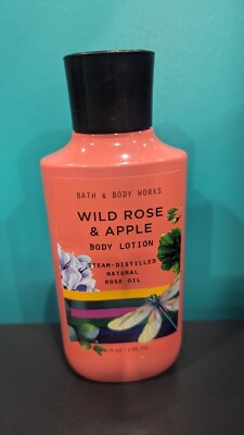 Bath & Body Works Wild Rose & Apple Lotion 8 oz Steam-Distilled Natural Rose Oil