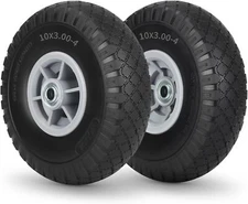 10x3.00-4 Flat Free Tire, 10" Heavy Duty Replacement Tire and Wheel Assemblie...