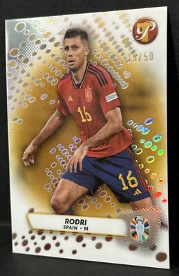 2023 Topps Pristine Road To Euro 2024 Spain Rodri Gold Refractor
