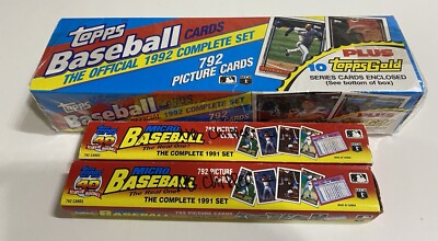 1992 Topps Baseball Sealed Set w/ 2 1991 Mini Sets Lot