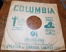 10" rare Columbia Canadian Original 78 record sleeve, see pixs