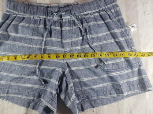 Liz Claiborne Shorts Womens Blue White Striped Linen Blend Tie Front M New Nwt - Picture 13 of 15