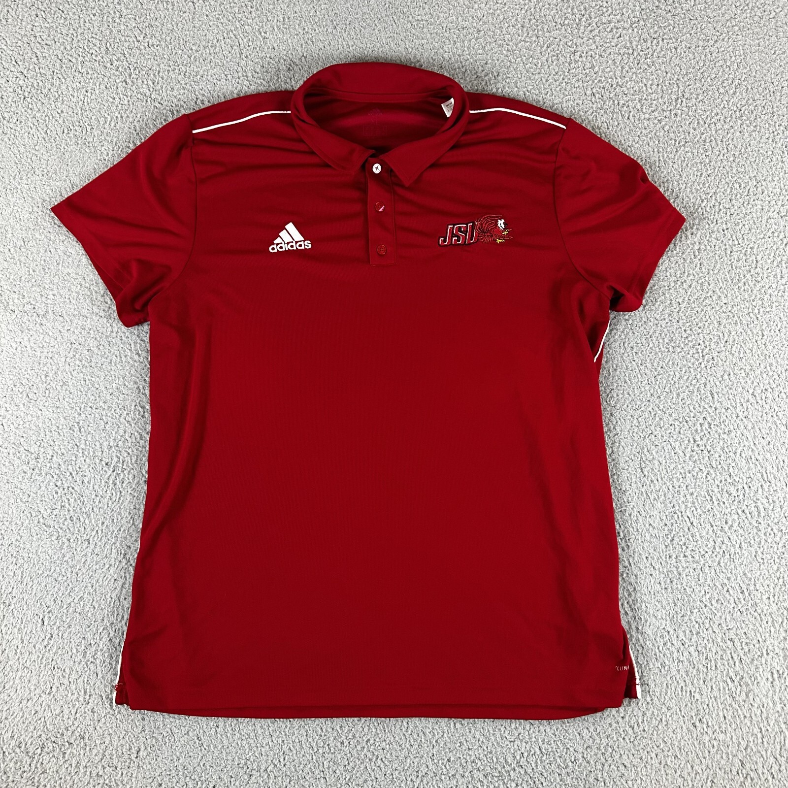 Adidas Womens XL Red Regular-Fit Short Sleeve Polo Shirt in Polyester-image