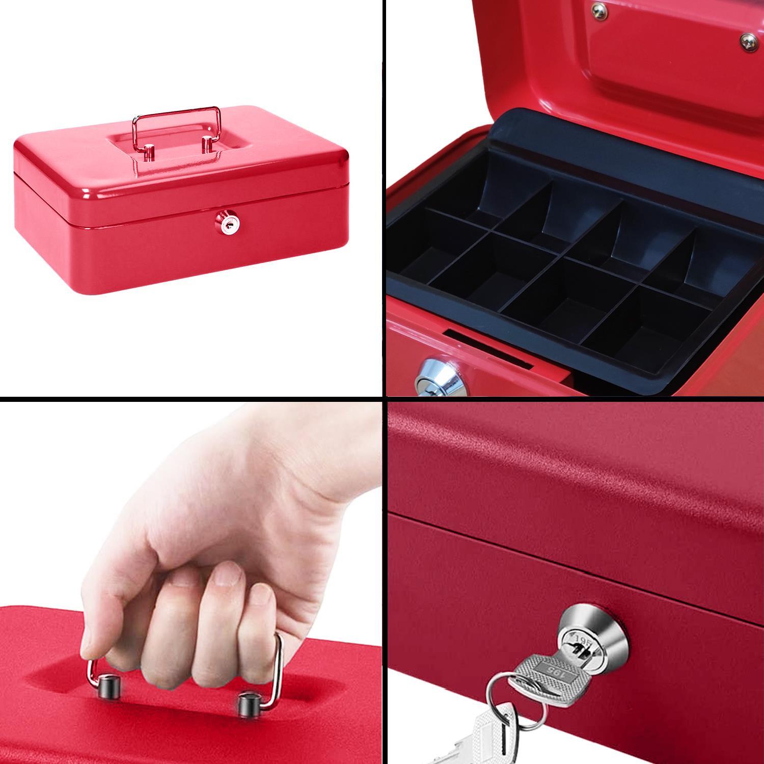 MONEY Bank CASH Deposit BOX Steel Tin Security Safe Petty Key Lockable