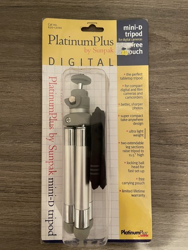 SUNPAK Platinum Plus Mini-D Tabletop Tripod for Digital Cameras – New