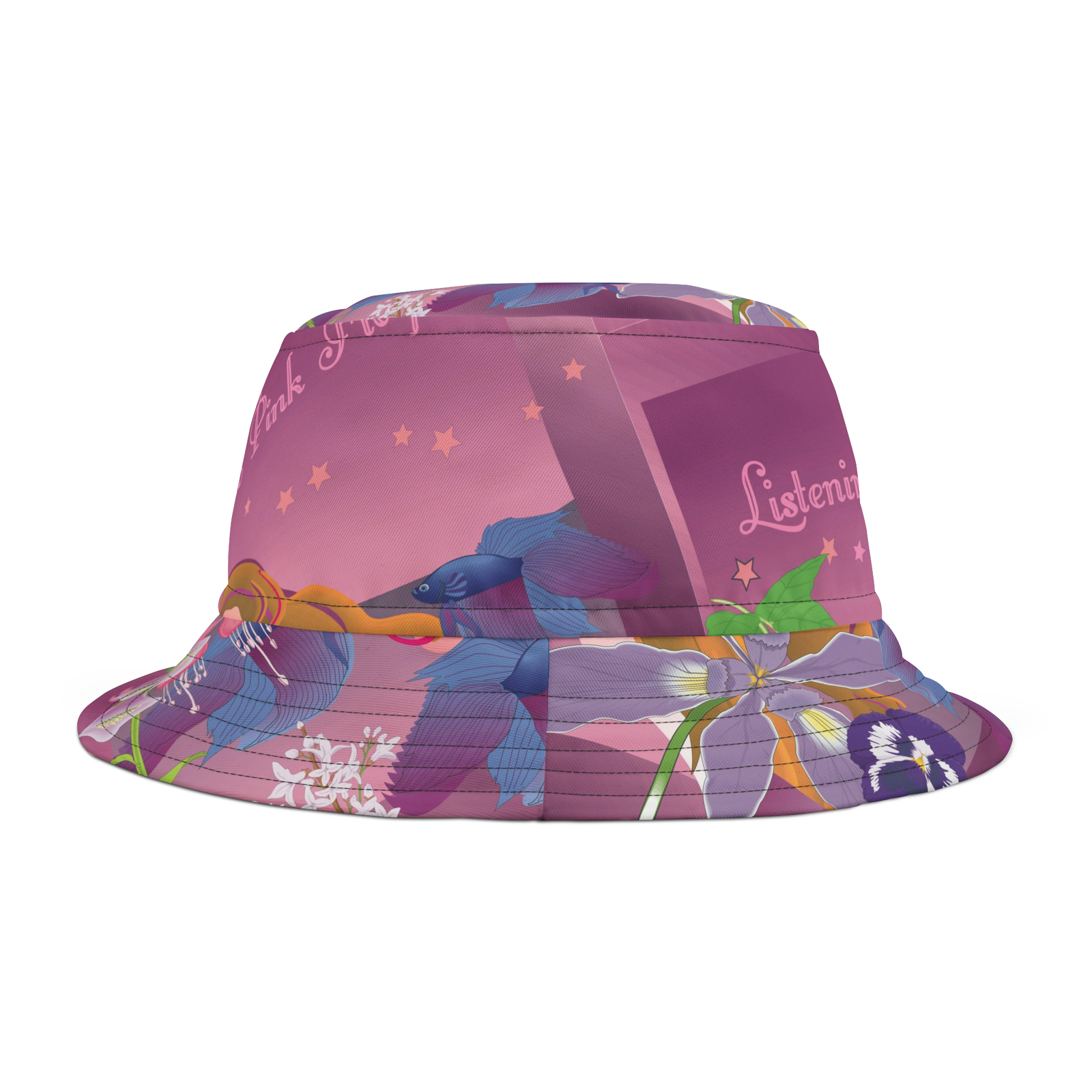 Pink Floyd Print Bucket Hat for Fishing Boating Yachting Music Fans-image