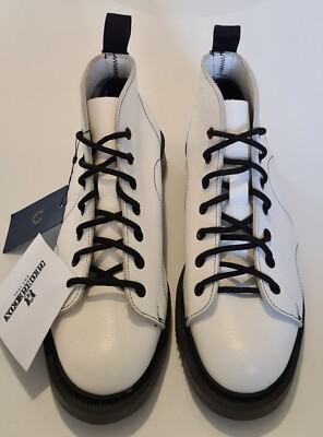 Fred Perry George Cox Embossed Leather Lace-up Monkey Boots