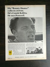 Vintage 1967 Connie Kalitta NHRA Pennzoil Motor Oil Full Page Original Ad