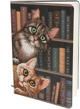 Cats in the Library Crystal Art Notebook Kit Craft Buddy New