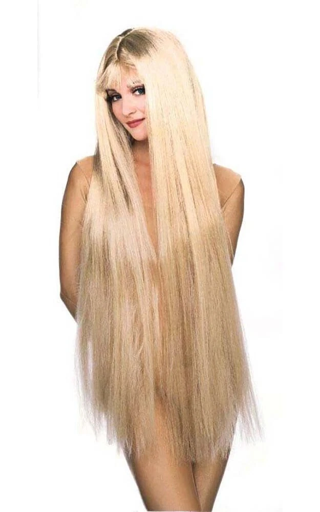 Long blonde wig sale costume