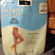 Vintage Great Fit jet black pantyhose size medium