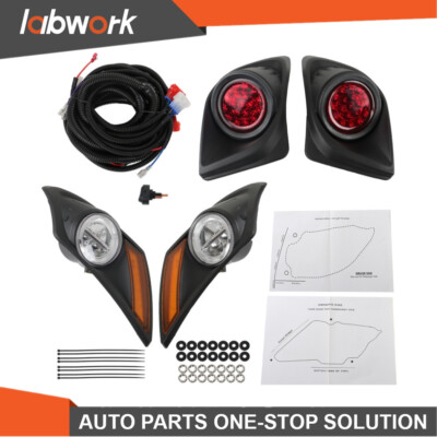 Labwork LED Headlight Taillight Light Kit For Yamaha Drive2 Golf Cart 2017-Up