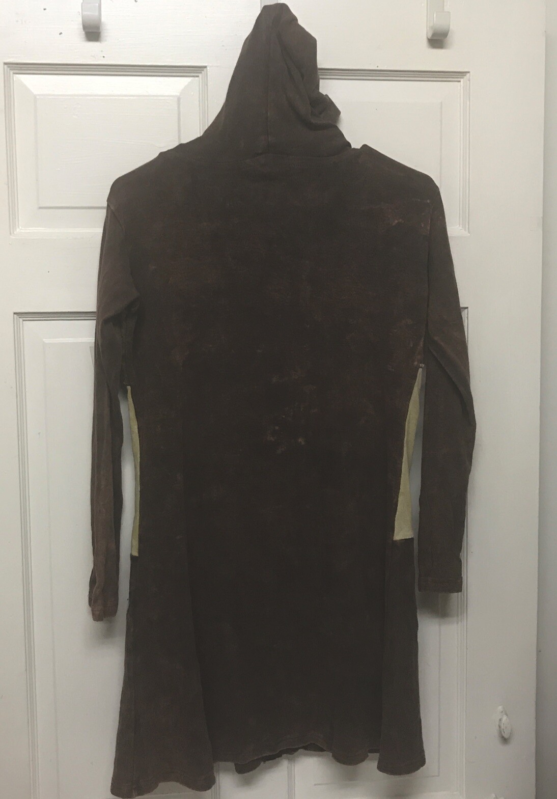 Rising International Peace Patchwork Brown Hooded… - image 3