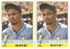 2 CARD 2025 TOPPS HERITAGE EDWIN UCETA BASEBALL CARD LOT #390