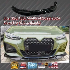 Fits BMW 2022-24 G26 430i M440i i4 Gran Coupe CS Style Front Lip Gloss Black