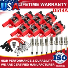 8Pack Ignition Coil and Spark Plug+ Wire For GMC Chevy Silverado 1500 Tahoe 5.3L