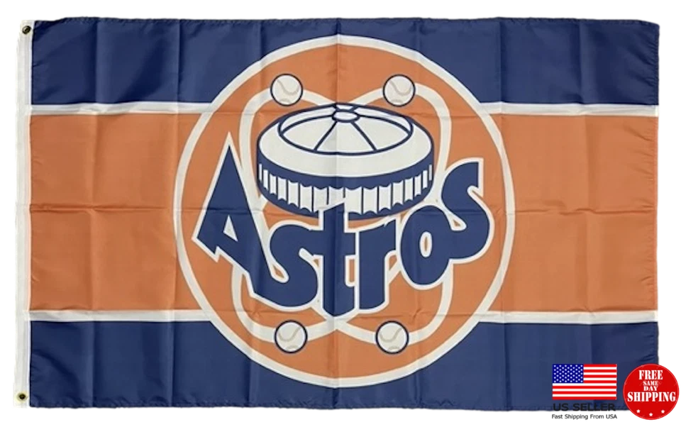 HOUSTON ASTROS FLAG 3'X5' BANNER 3X5 NEW FREE USA SHIPPING RETRO OLD SCHOOL - Image 3 of 4