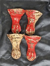 Zestaw 4 architektonicznych ratowników Żeliwna wanna Pazur Nóżki kulowe Czerwono-białe 6 cali