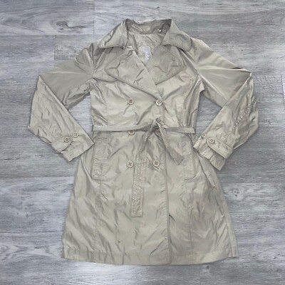 Add Womens 2 Trench Coat Double Breasted Jacket Overcoat Long Sleeve Outdoor