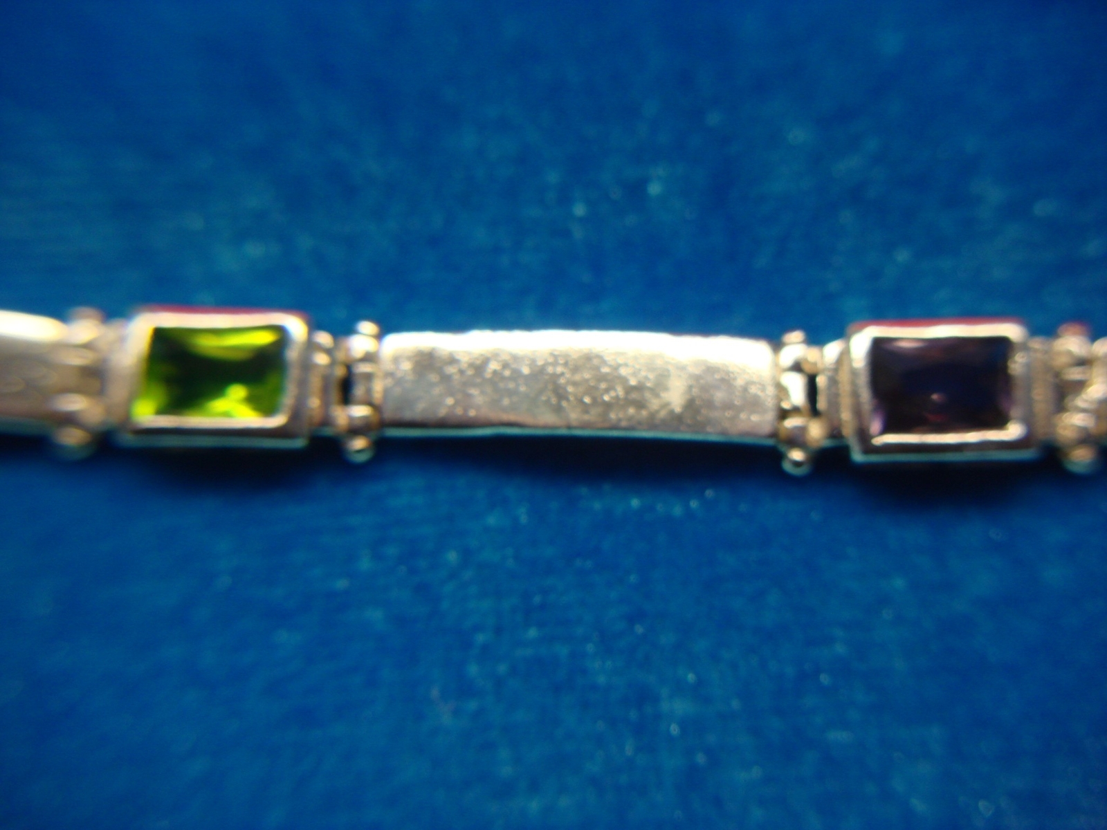 SOLID STERLING SILVER BRACELET WITH 4 DIFF. COLOR… - image 7