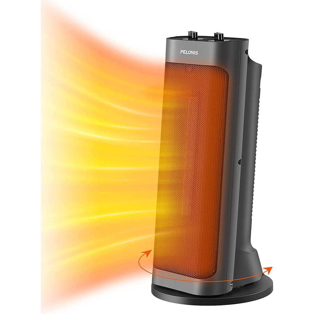 Tower 17.76 in.1500-Watt Electric Ceramic Oscillating Space Heater in Gray with