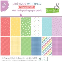Lawn Fawn PINT-SIZED PATTERNS SUMMERTIME Petite 6x6 Cardstock Paper Pad LF3406