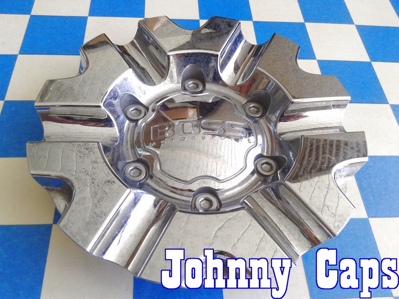 BOSS MOTORSPORTS Chrome Center Caps 62-Spoke Wheels Replacement 3215 Custom Design