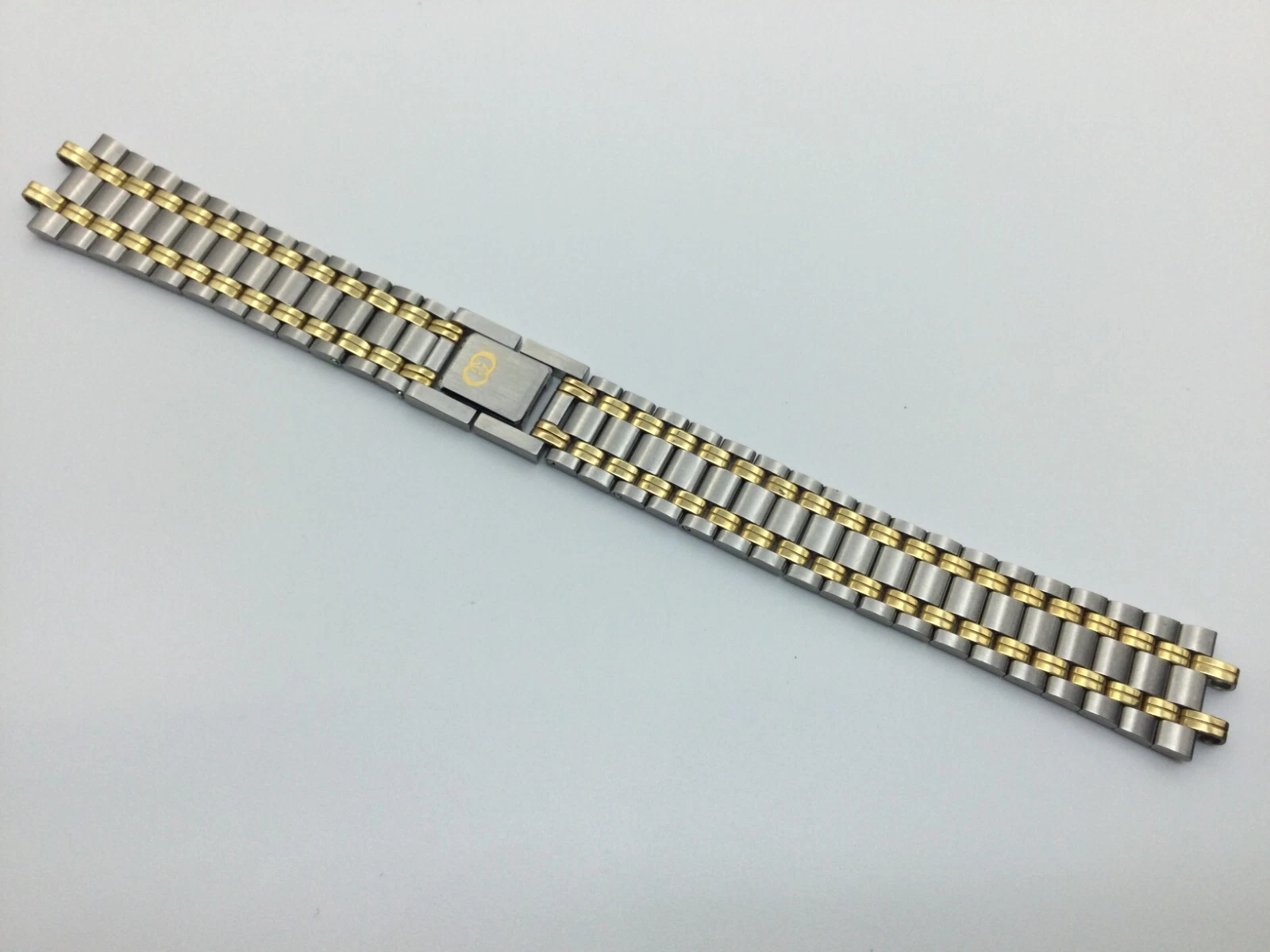 BRACCIALE CINTURINO OROLOGIO GUCCI ORIGINALE 15MM PER 9000L BICOLORE