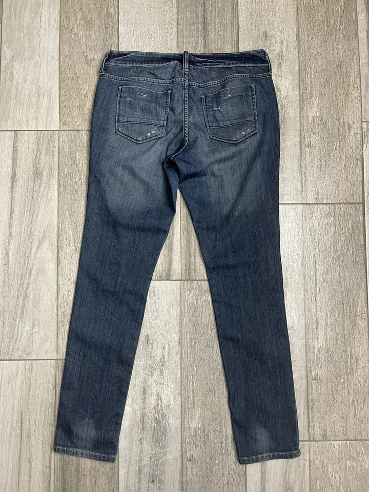 Decree 超紧身弹力牛仔裤女式 11/12 码蓝色牛仔中腰 33X32 — 第 2/4 张图片