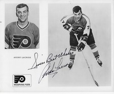 Andre Lacroix Autographed Signed 8x10 RARE Philadelphia Flyers Press Photo w/COA