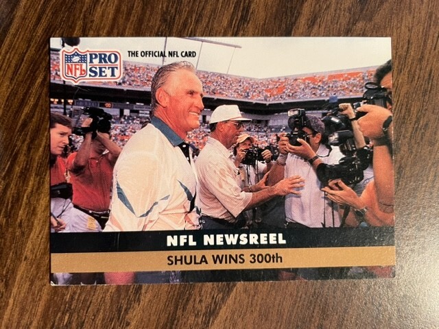 1991 Pro Set Shula Wins 300th Miami Dolphins #813