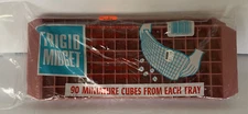 Frigid Midget Plastic Ice 2 Cube Tray Mauve Color Makes 90 Mini Cubes Vintage