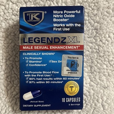 TK Supplements Legendz XL Male Sexual Enhancement - 10 Capsules EXP: 07/2027