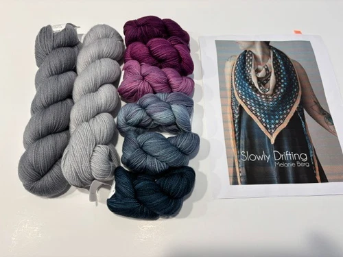 Miss Babs Yarn - Slowly Drifting Shawl Kit - SW Merino w pattern by Melanie Berg - product listing photo