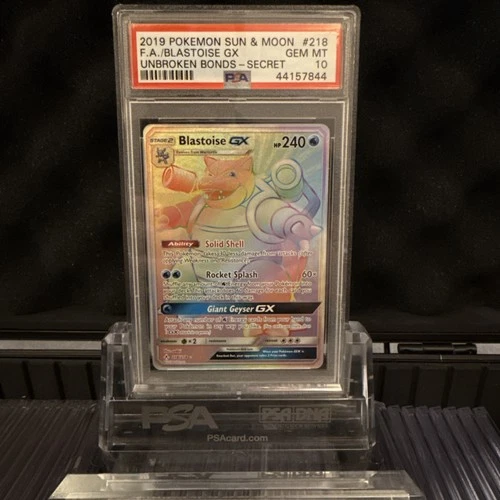 Blastoise GX 218/214 Hyper Rare! PSA 10 Gem Mint 💎