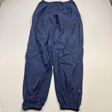 Vintage Nike Track Pants Mens Large Blue Nylon Elastic Cuff Swoosh Warm Up 90s