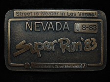 PE01136 VINTAGE 1983 SUPER RUN '83 NEVADA STREET RODS SPORTS RACING BUCKLE